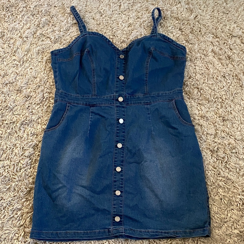 Denim Button-Down Dress Missguided brand